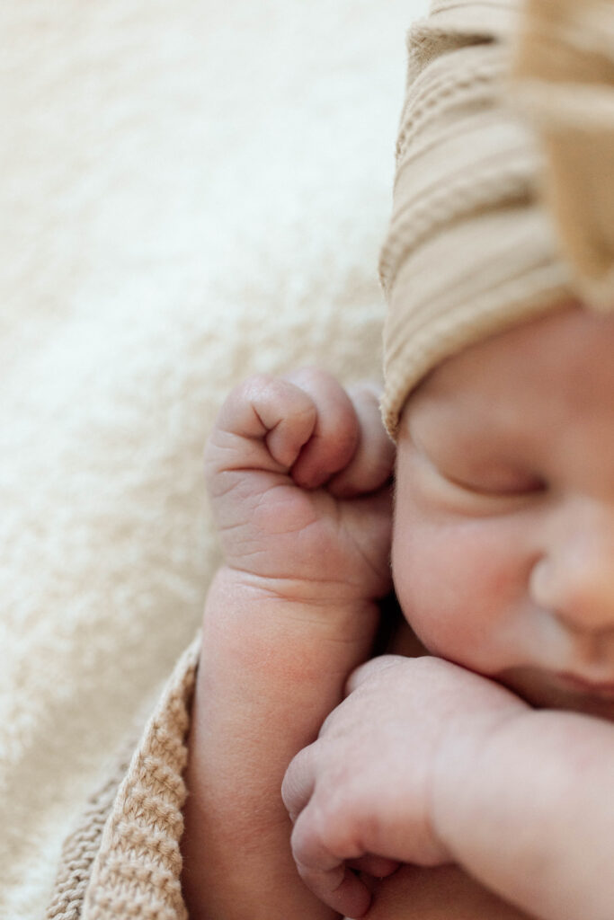 newborn baby hand detail